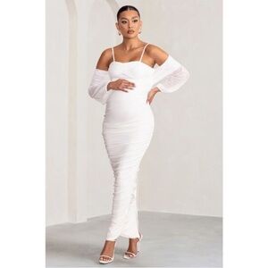Club L London White Long Sleeve Dress